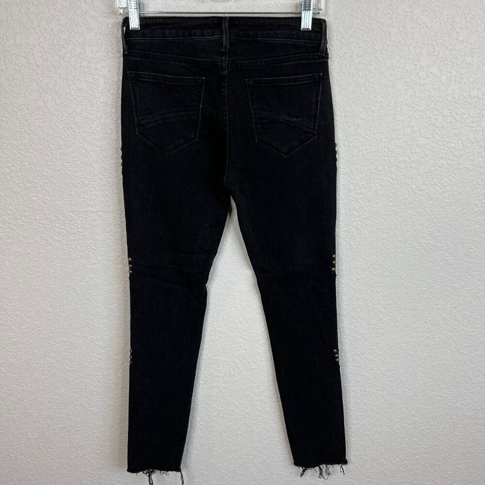 Driftwood Jackie Studded Jeans Black Size 25 Skinny Leg Frayed Casual - Picture 5 of 8